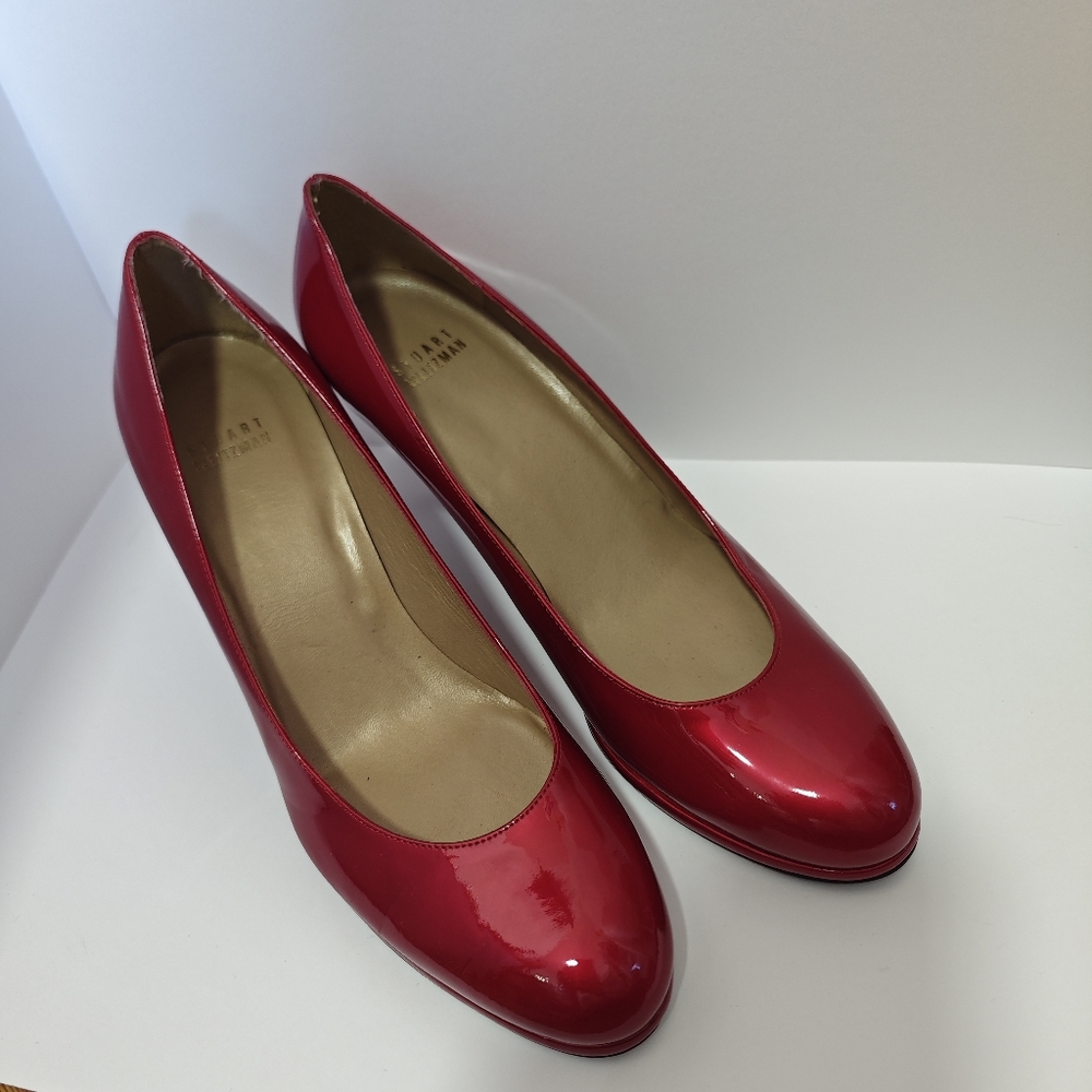 New Stewart Weitzman Patent Leather Red Heels Size 8.5 M